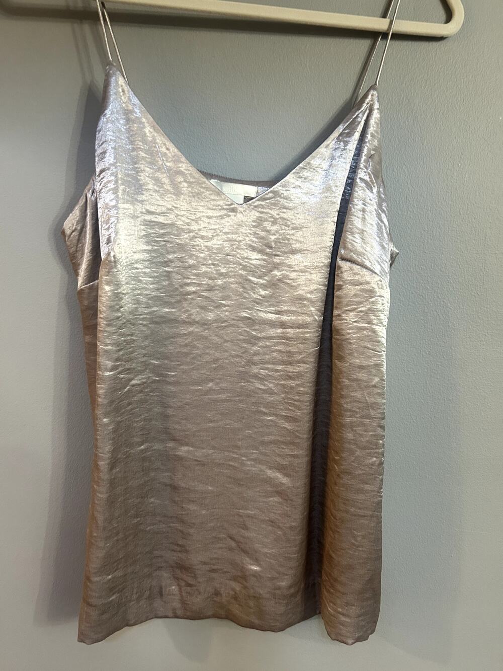 H&M Satin Cami Top 12 Champagne Blush Quiet Luxury Coquette Minimalist Chic